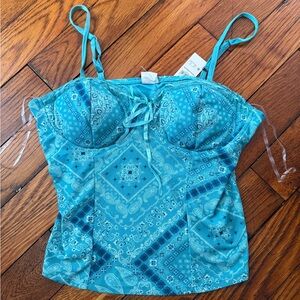 No Boundaries Turquoise Patterned Camisole